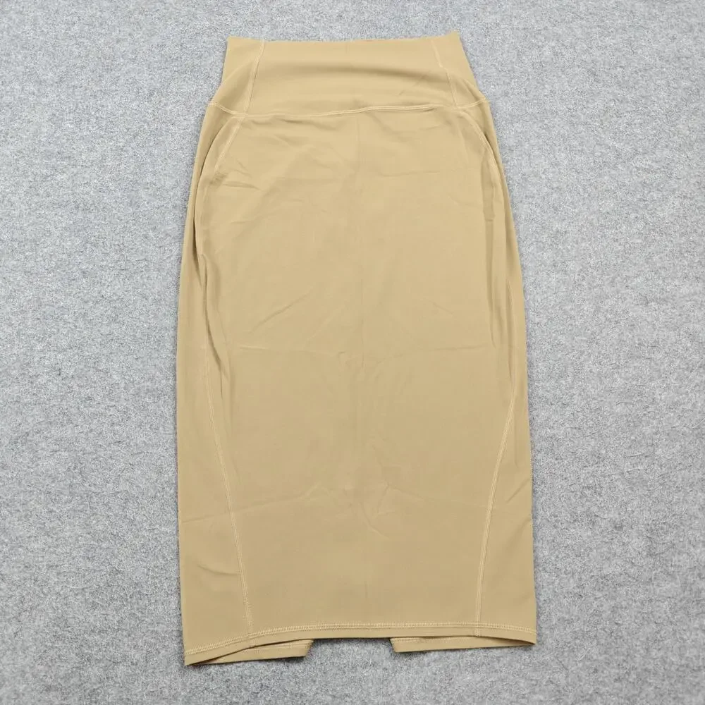 Lululemon Skirt Womens 6 Beige Midi High Waist Built-In Shorts Athletic Yoga